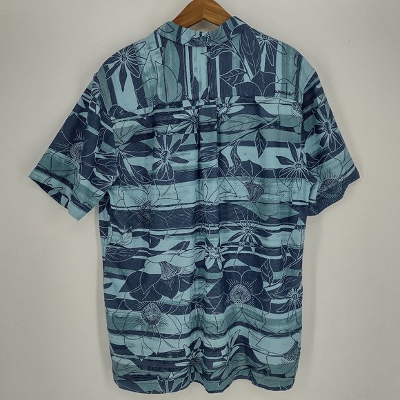 Quiksilver Waterman Collection Tailored Fit Floral Hawaiian Button Up Shirt - Picture 2 of 6